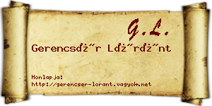 Gerencsér Lóránt névjegykártya