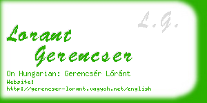 lorant gerencser business card
