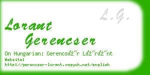 lorant gerencser business card